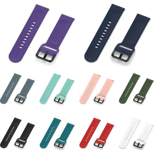 20mm Universal Strap Adjustable Soft Silicone Bracelet Watch Bands Strap For Samsung Galaxy Watch 40mm R500/Active 2 Wrist Band