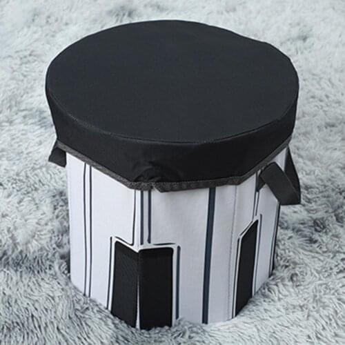 Oxford Cloth Unique Toy Storage Cube Seat with Lid Waterproof Ottomans Cube Seat Sturdy for Living Room