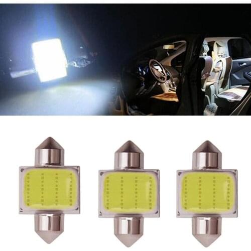 1x C10W C5W LED COB Festoon 31mm 36mm 39mm 41/42mm 12V White bulbs for cars License plate Interior Reading Light 6500K 12SMD