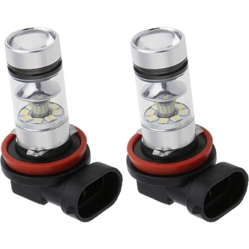 2x H 16/ H 11 100W High Power LED Bulbs 8000K Super White Fog Light Lamp Bulbs Driving Lamp Auto Fog Light Headlamp Lights