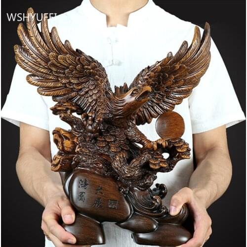 Traditional Resin Eagle Sculpture Decoration Home Living Room Feng Shui Ornaments Housewarming Lucky Fortune Decor Accessories