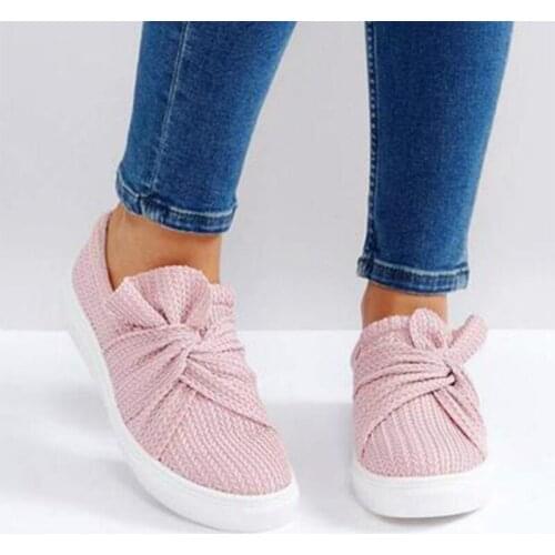 New fashion Casual Women Sneakers Shoe 2020 Fashion Bow Women Breathable Flats slip on canvas Loafers Female Footwear hot sell