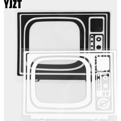 YJZT 15.4×11.5CM Vintage TV Vinyl Decal Personalized Car Scratch Sticker Black / Silver 20D-0206