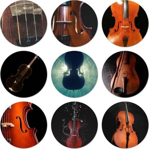 Violin Cello Icons Pins Badge Decoration Brooches Metal Badges For Clothes Backpack Decoration 58mm