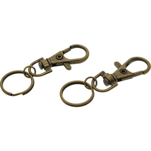 10 Pieces Bronze Swivel Lanyard Snap Hook With Key Rings Jewelry Findings