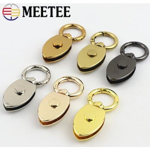 2/4pcs18mm Leaf Metal Spring Ring Screw Bell Buckle Decorative Clamp Connection Hook Bag Strap Side Clip Buckles Belt Loop Clasp