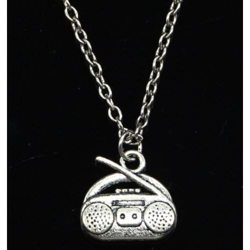 20pcs New Fashion Necklace 14x15mm radio retro boombox Pendants Short Long Women Men Colar Gift Jewelry Choker