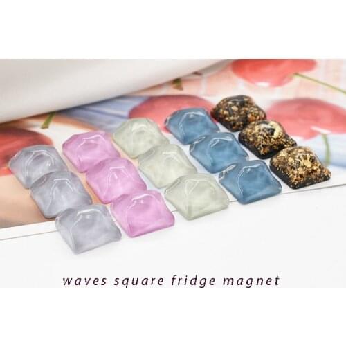 3D 15mm water ripple waves square fridge magnet kitchen home decoration office paper paste sticker blue purpe pink white refrige