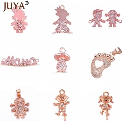 9 Pieces / Lot Wholesale Kawaii Jewelry Little Kids Boy Girls Mama Connectors Charms For Women Handmade Jewelry Making DIY Craft