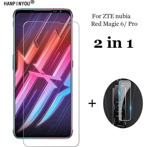 2-in-1 For ZTE nubia Red Magic 6 / Pro Soft Fiber Camera Lens Protection Film + Front 9H 2.5D Tempered Glass Screen Protector