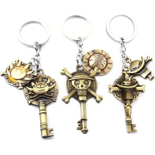 ONE PIECE Anime Key chain kawaii keychain Luffy Hat Zoro Sanji Wanted Key Holder Metal Pendant Keyring Charm Jewelry Gift