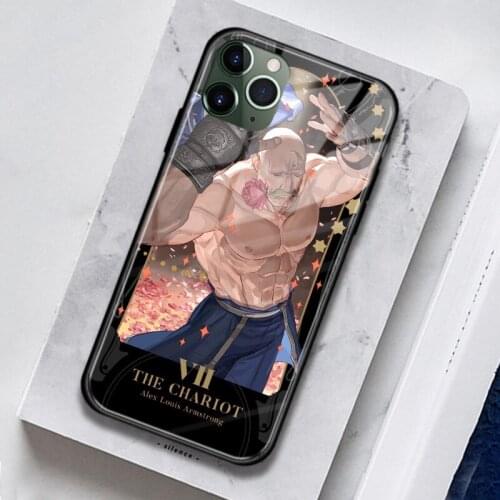 Alex Louis Armstrong anime Soft Silicone Tempered Glass For iPhone SE 6s 7 8 Plus X XR XS 11 Pro Max Phone Case Cover Shell