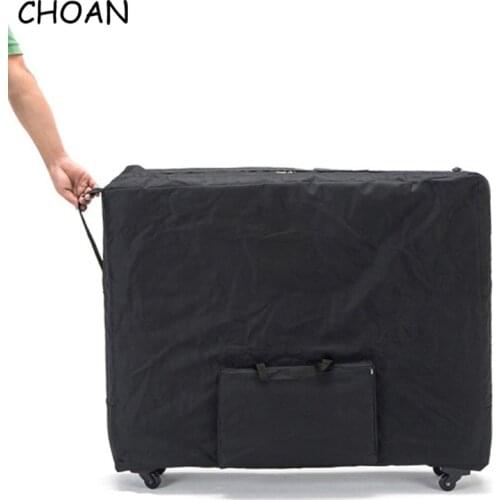 CHOAN Collapsible Portable Bed 600D Oxford Shoulder Pull Bag with Universal Wheel and Pocket for Foldable Beauty Massage Table