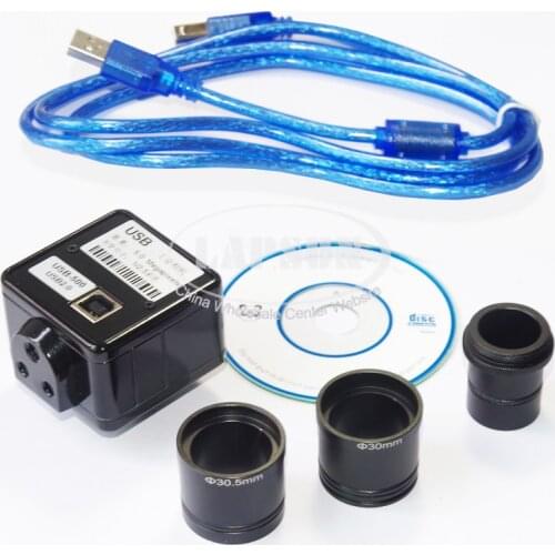 Lapsun 5MP USB Microscope C-Mount Digital Eyepiece Camera Kit + 1X Adapter 23mm 30mm 30.5mm for Stereo or Biological Microscope