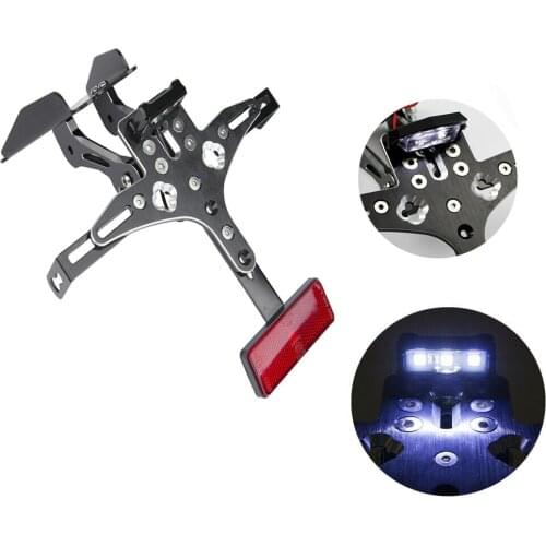 For Ducati Hypermotard 821 2012 2013 2014 LED Motorcycle License Plate Light Black Fender Eliminator Taillight Mount Holder