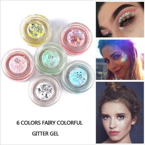 Eye Glitter Nail Hair Body Face Glitter Gel Art Flash Heart Loose Sequins Cream Festival Glitter Decoration Party Festival T0666