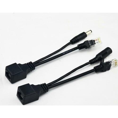POE Adapter Cable Connectors Passive Power Cable Ethernet PoE Adapter RJ45 Injector Splitter Kit 5V 12V 24V 48V
