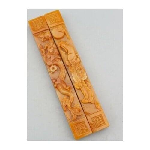 Chinese Shoushan Stone Hand-carved Shoushan Stone Paperweight Dragon Phoenix