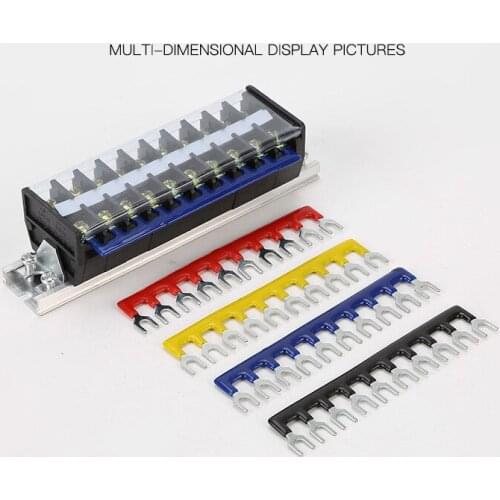 1pcs TD-2010 rail type terminal block 20A 10 position terminal block short strip TD short connector withstand voltage 660V iron