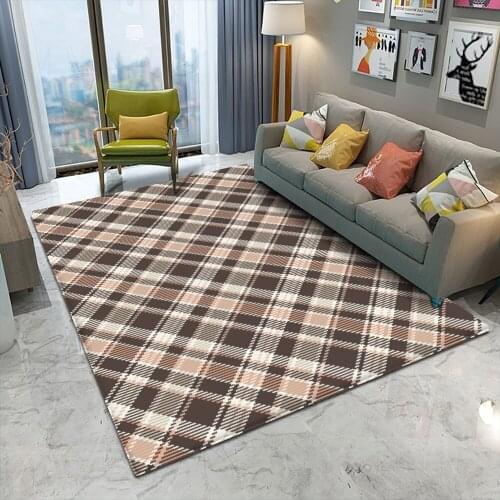European Style Geometry Carpet Printed Flannel Area Rug Room Floor Printed Carpet For Living Room Bedroom Home Decorative Crapet