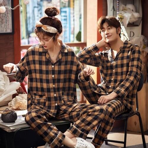 BZEL Hot sale Lovers' Cloths Autumn Winter Casual Homewear Loungewear Matching Couple Pajama Set Cotton Sleepwear Pijama Pyjama