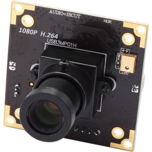 Mini 38*38mm camera module 3MP Micro WDR USB Camera H.264 30fps 1920*1080 USB Camera Module with 12mm lens and 1m usb wire