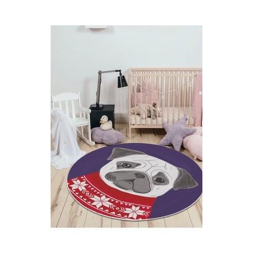 Cartoon Round Carpet Animal Pattern Childrens Room Bedroom Cute Pet Basket Computer Chair Mat
