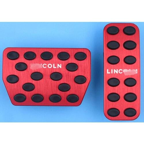 For Lincoln Continental MKZ MKX Aluminum alloy Pedal Cover Non-Slip Auto No Drilling Aluminum Brake and Accelerator Pedal Covers