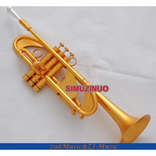Professional Satin Gold Plated Heavy Trumpet Horn Amado Water key New Case
