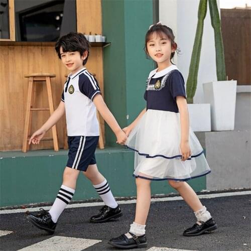 Kindergarten Clothes Japanese Fashion Kids School Girls Boys Uniform Summer Children High Waist Skirt Cosplay Costumes