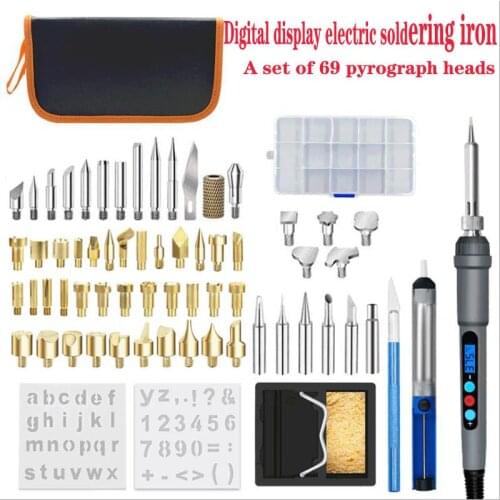 Manufacturer wholesale 110V digital display temperature regulating electric iron carving hot stamping electric welding pen 69 se