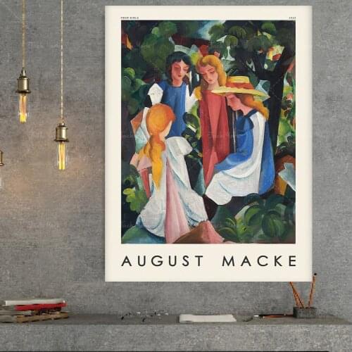 August Macke Four Girls poster, August Macke print, Art exhibition poster, Expressionisme art print, Musuem poster