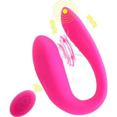 G-spot Vibrator Sucking Vibrator U Shape Bendable Erotic Clitoris Vagina Stimulator Vibrator Couple Share Sex Toys for Couple