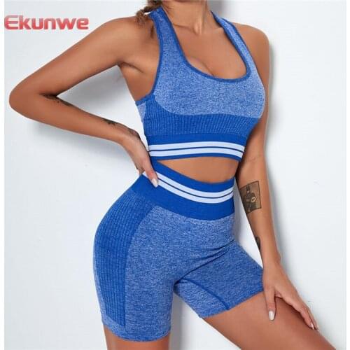 Sexy Backless Sports Suits Push Up Yoga Bra Two Pieces Fitness Training Yoga Sets Sports Outfits Seamless Set Workout Yoga Suits