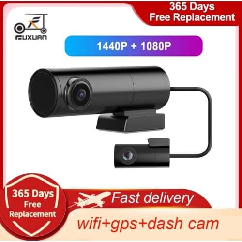 Mini Hidden QHD 1440P Car Dash Cam Front Rear Camera DVR Detector With WiFi GPS FHD1080P Video Recorder 24H Parking Monitor