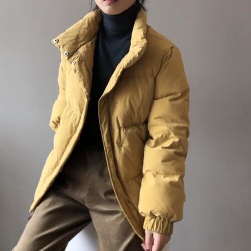 Warm Bread Cotton Jacket Women Thick Loose Stand-up Collar Cotton Jacket Hooded Ladies Jacket Loose Cotton Short Jacket Women