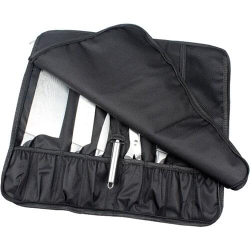 Oxford Cloth Chef Cutter Bag Chef Knife Roll Bag Zipped Pouch Name Card Holder Y5JC