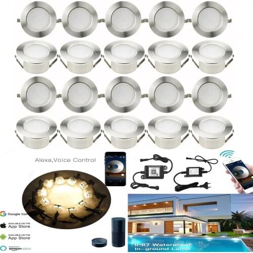 Smart WIFI Controller Dimmer Timer 20pcs/lot 61mm 1.5W Waterproof Kitchen Terrace Stair Step LED Deck Rail Lights Cabinet Lamp