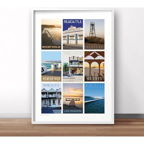 Nordic Vintage Travel Cities Poster Newcastle National Coastal Scratch Off Poster Landscape Art Canvas Painting Wall Pictures