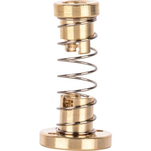 T8 Anti Backlash Nut Brass Spring Loaded Nut 2mm Acme Threaded Rod Lead Screws For 3D Printer Reprap Z Axis CNC DIY Motor
