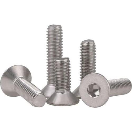 M3x 12-20mm 304 Stainless Steel Hexagon Socket Countersunk Head Screws DIN7991
