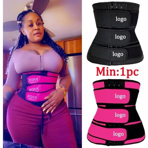 YAGIMI Women Logo Print Waist Trainer Customize Corset Workout Belts Lose Weight Girdles Shapewear Fajas Slimming Body Shaper