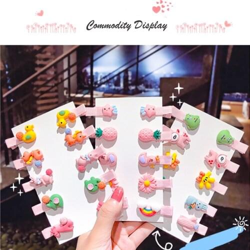 10 PCS New Lovely Cartoon Heart Type Metal Candy Color Girls Hairpins Hair Clip Kids Headwear Children Accessories Baby BB Clips