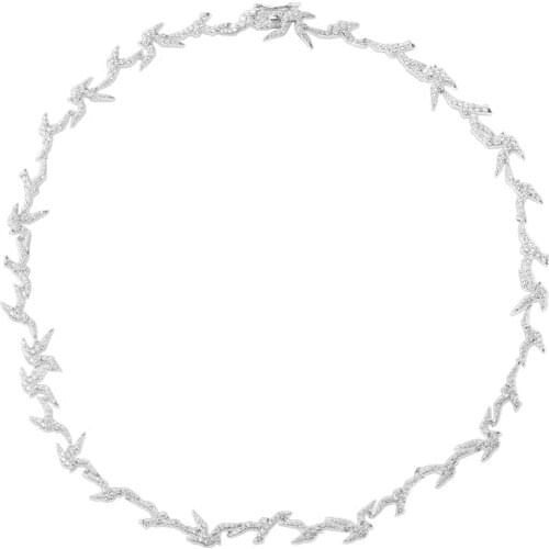 SLJELY Luxury 925 Sterling Silver Swallows Choker Micro Pave Full Cubic Zirconia Stones Short Necklace for Women Brand Jewelry