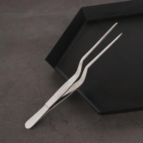 1 pc Plating Chef Food Tweezer BBQ Clip Barbecue Tongs Serving Presentation Stainless Steel Restaurant Kitchen Supply Tools