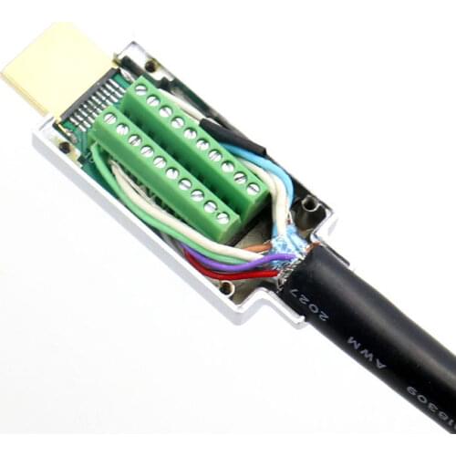 10Pcs HDMI Connector Metal Case Male Breakout to 20P Terminal Board, No Need Soldering High Quality, with housing Shell