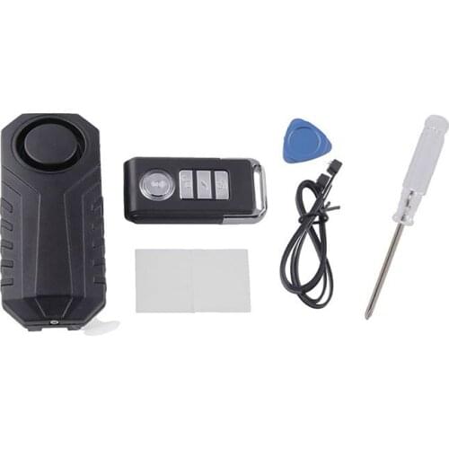 113dB Wireless Anti-Theft Vibration Motorcycle Bike Security Alarm W/Remote 1pc