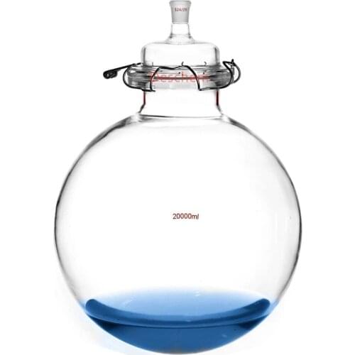 20000ml 24/29 Glass Reactor Single Neck 20L Lab Reaction Flask Vessel With/1-Neck Lid & Clamp