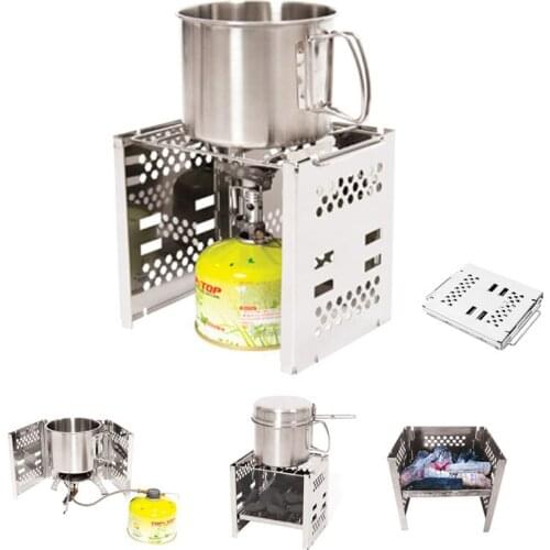 2019 New multi-function mini stainless steel folding oven grill head holder windshield Japanese charcoal oven stove