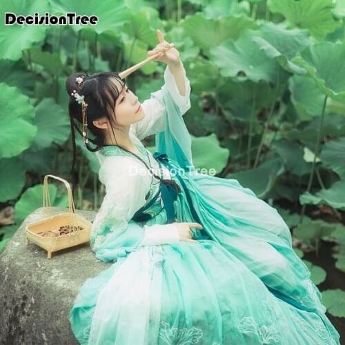2021 women cosplay fairy costume hanfu clothing chinese traditional ancient stage dress chinese national folk dance costume